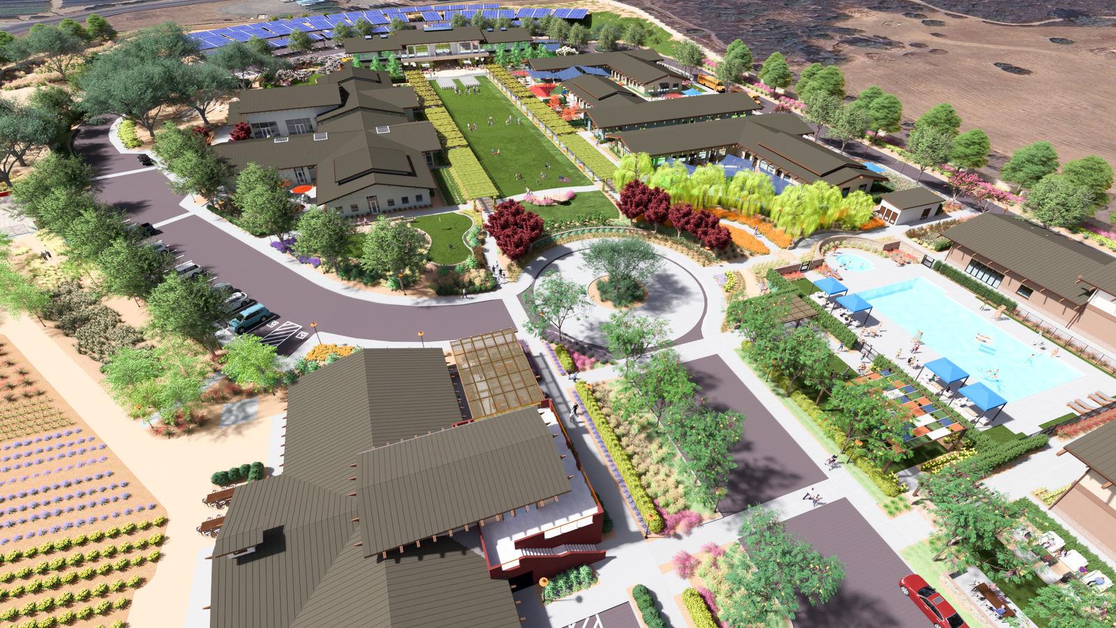 Aerial view of TERI Campus of Life in San Marcos